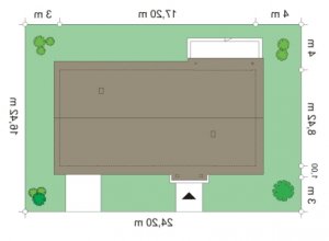 Usytuowanie budynku Słoneczny z garażem 2 (445) w wersji lustrzanej