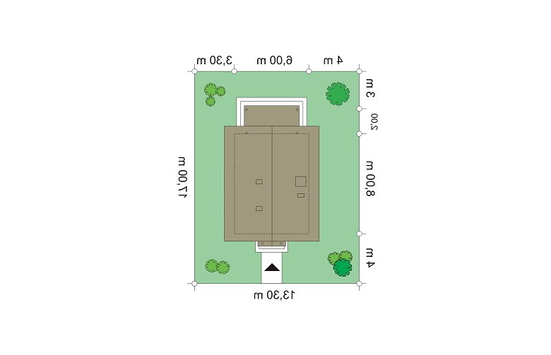 Projekt domu wielorodzinnego Smyk 2 (427) - Usytuowanie - wersja lustrzana