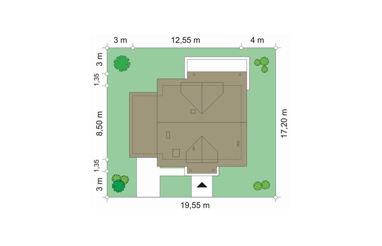 Projekt domu tradycyjnego Spokojny (423) - Usytuowanie