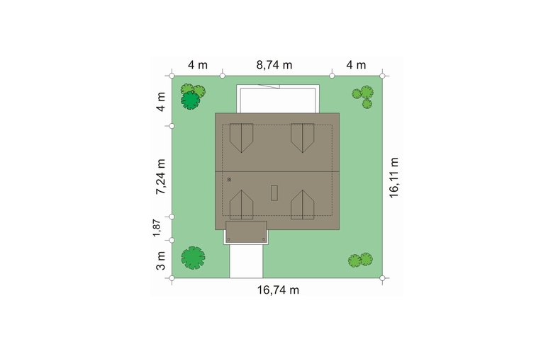 Projekt domu wielorodzinnego Poziomka (420) - Usytuowanie