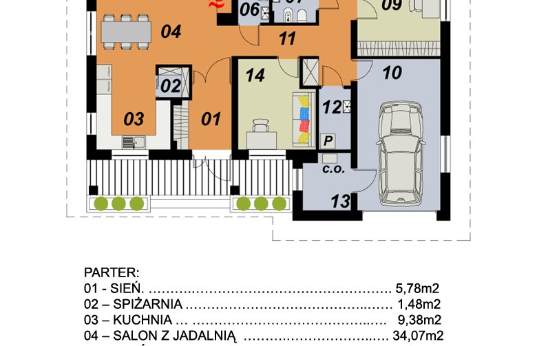 Projekt domu dwurodzinnego TK5A - 