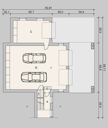 Rzut projektu G32 - wersja lustrzana