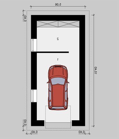 Rzut projektu G34 - wersja lustrzana