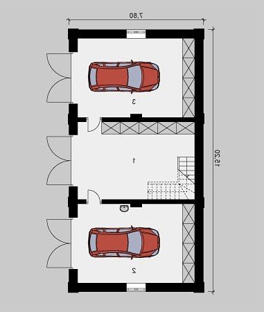 Rzut projektu G38 - wersja lustrzana