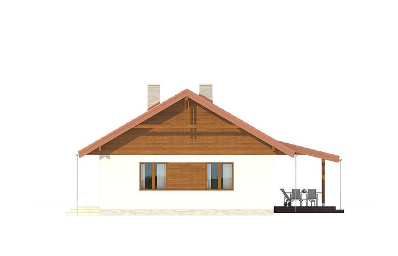 Projekt domu z bala Abra drewniana - elewacja 3