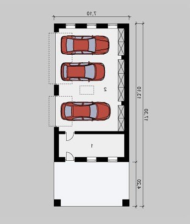 Rzut projektu G40 - wersja lustrzana