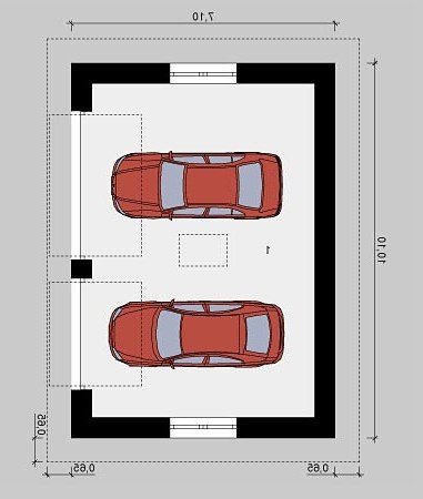 Rzut projektu G43 - wersja lustrzana