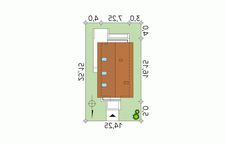 Projekt domu tradycyjnego Amelia MC - Usytuowanie - wersja lustrzana