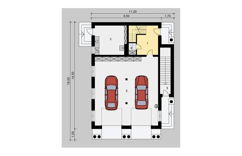 Projekt domu wielorodzinnego G50 - parter