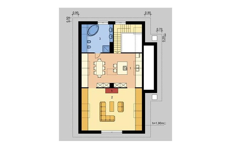 Projekt domu wielorodzinnego G50 - poddasze