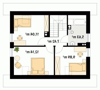 Rzut projektu Amol - wersja lustrzana