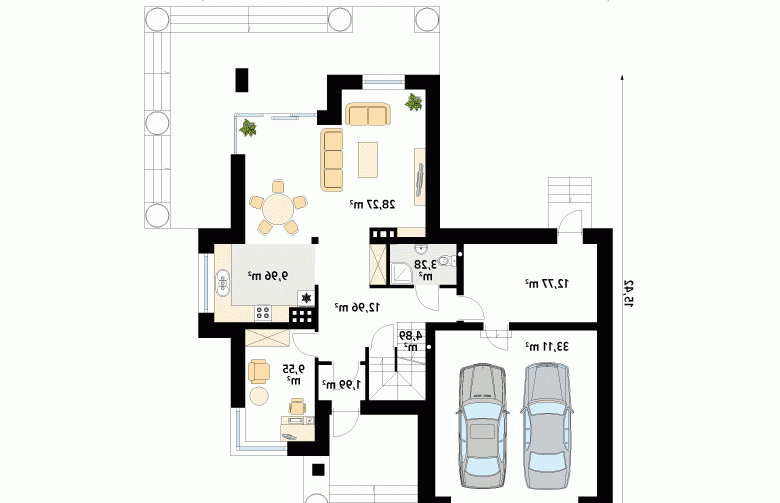 Projekt domu szkieletowego Cyprys 6 - 