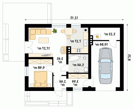 Rzut projektu Imbir 2 - wersja lustrzana