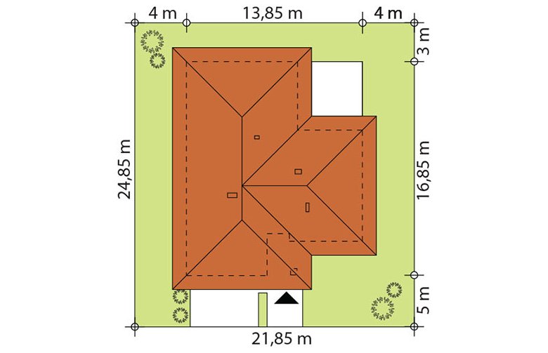 Projekt domu dwurodzinnego Nika 2 - Usytuowanie