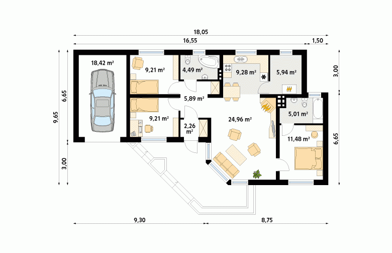 Projekt domu dwurodzinnego Szyper 3 - 