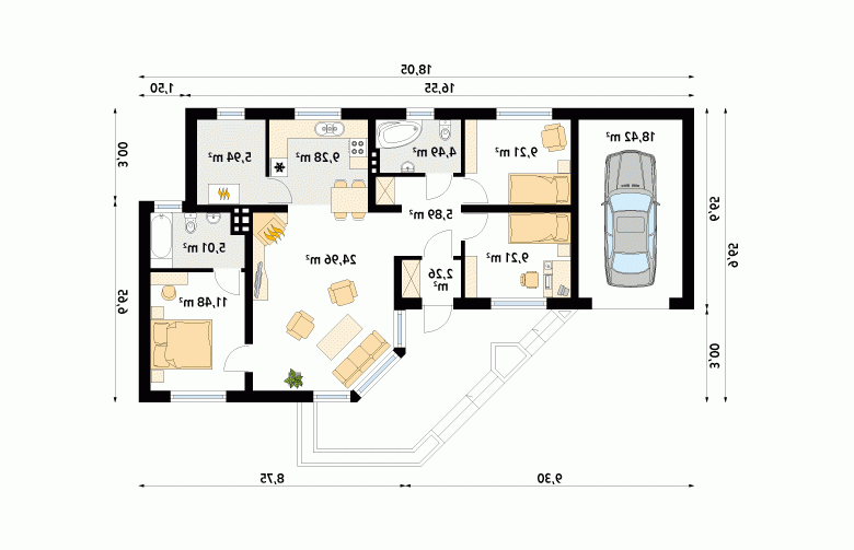 Projekt domu dwurodzinnego Szyper 3 - 