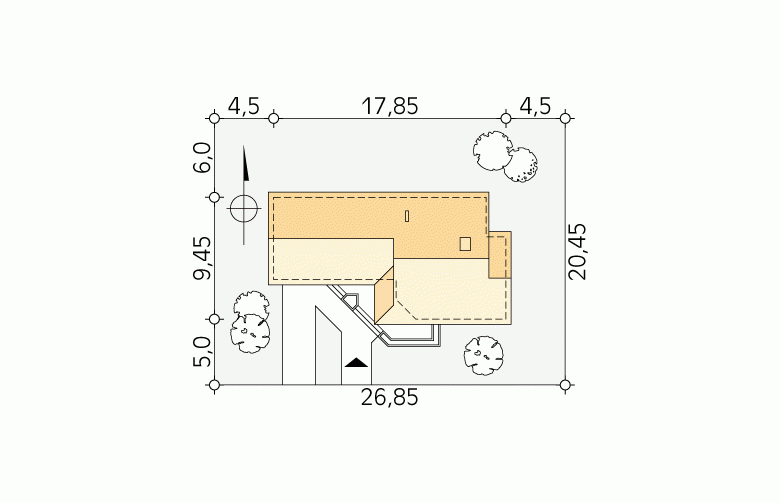 Projekt domu z bala Szyper 2 dr-S - Usytuowanie