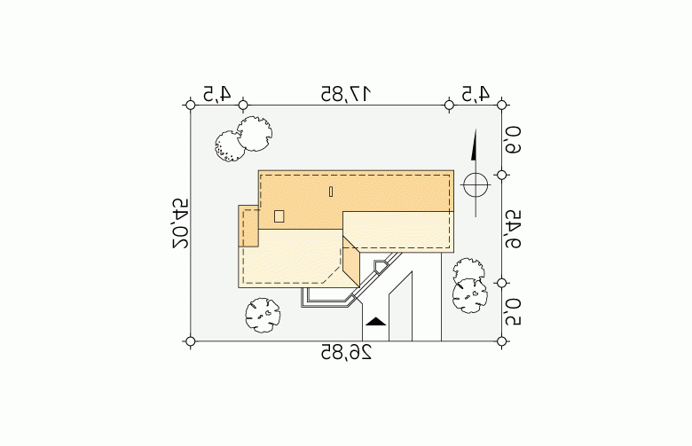 Projekt domu z bala Szyper 2 dr-S - Usytuowanie - wersja lustrzana