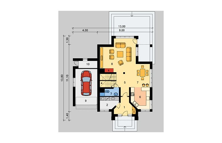 Projekt domu wolnostojącego LK&279 - parter