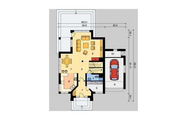 Projekt domu wolnostojącego LK&279 - parter