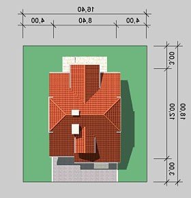 Usytuowanie budynku LK&500 w wersji lustrzanej