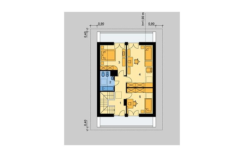 Projekt domu wolnostojącego LK&471 - poddasze