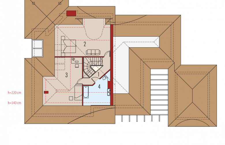 Projekt domu wolnostojącego Henryk G1 - poddasze