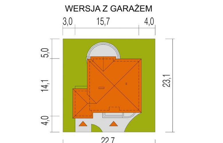 Projekt domu parterowego Groszek z garażem - Usytuowanie