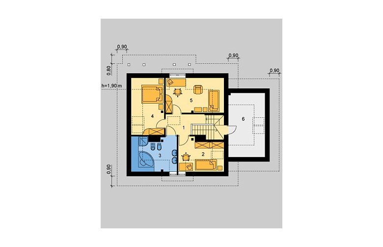 Projekt domu wolnostojącego LK&421 - poddasze