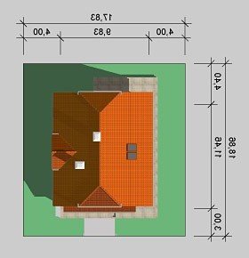 Usytuowanie budynku LK&424 w wersji lustrzanej