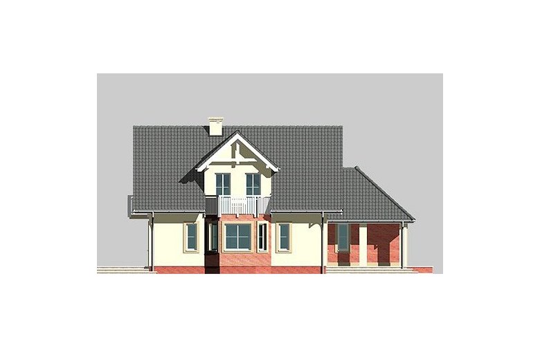 Projekt domu wolnostojącego LK&438 - elewacja 4