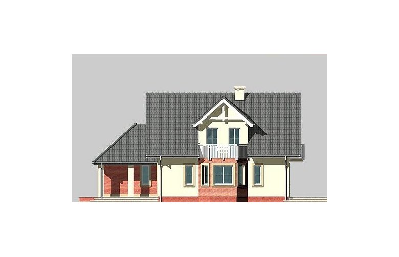 Projekt domu wolnostojącego LK&438 - elewacja 4