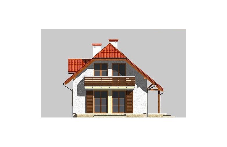 Projekt domu wolnostojącego LK&509 - elewacja 4