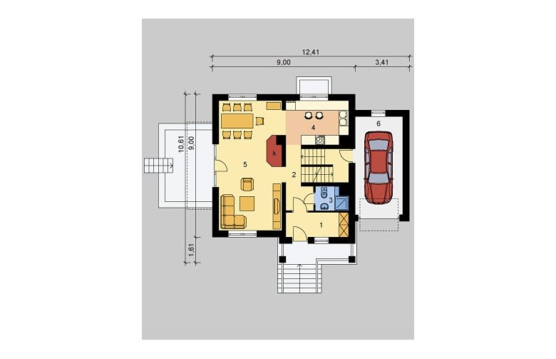 Projekt domu wolnostojącego LK&376 - parter