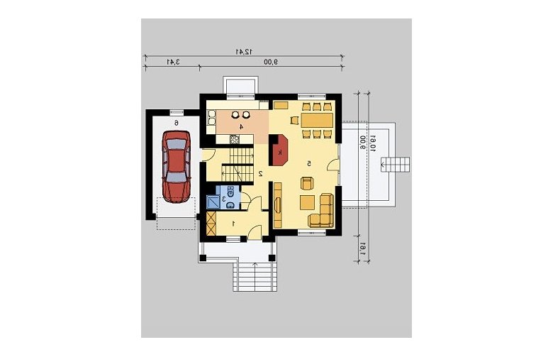 Projekt domu wolnostojącego LK&376 - parter