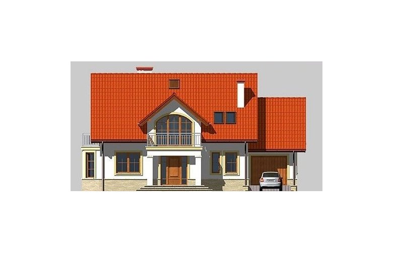 Projekt domu wolnostojącego LK&493 - elewacja 1