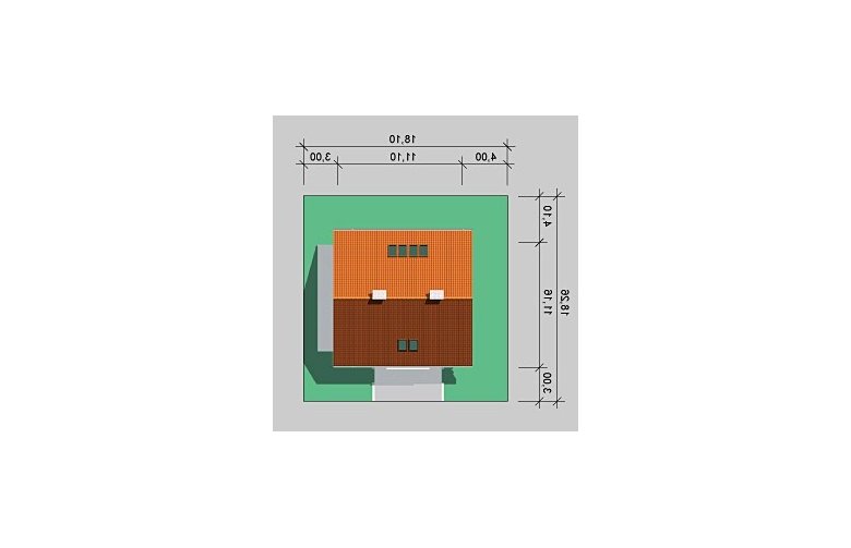 Projekt domu wolnostojącego LK&432 - Usytuowanie - wersja lustrzana