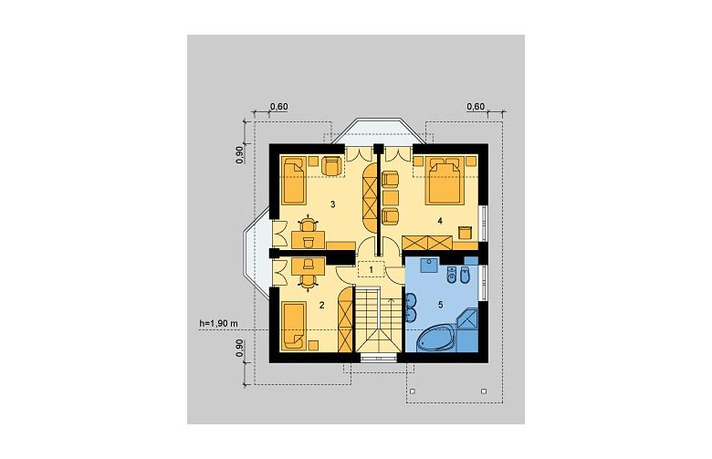 Projekt domu wolnostojącego LK&508 - poddasze