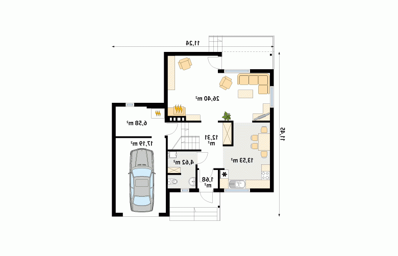 Projekt domu z bala Stokrotka 2 dr-S - 