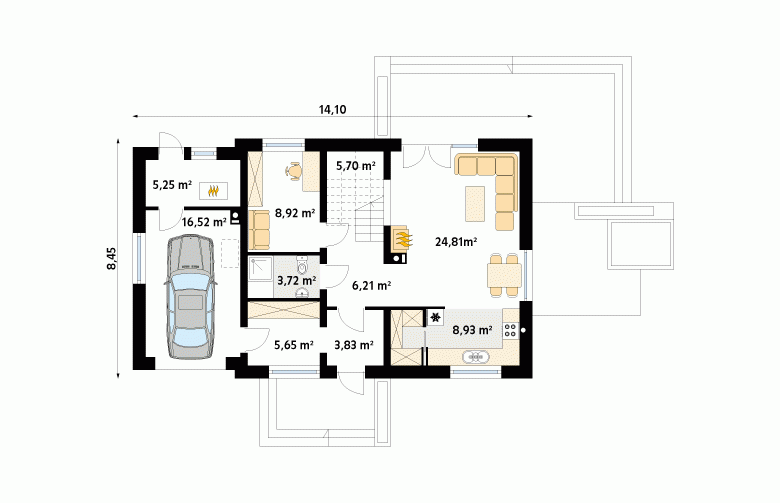 Projekt domu tradycyjnego Azuryt 2 - 