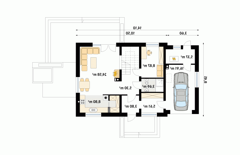 Projekt domu tradycyjnego Azuryt 3 - 