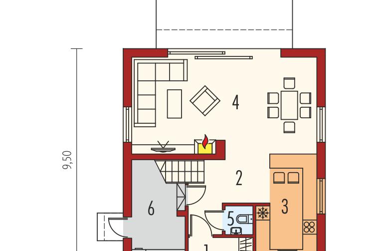 Projekt domu wielorodzinnego E7 ENERGO PLUS - parter