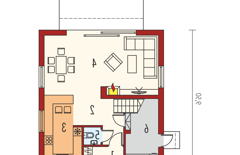 Projekt domu wielorodzinnego E7 ENERGO PLUS - parter