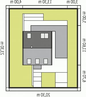 Usytuowanie budynku E8 (z wiatą) ENERGO PLUS w wersji lustrzanej