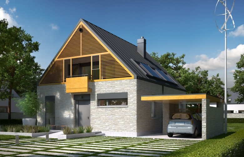 Projekt domu wielorodzinnego E9 z wiatą (wersja A) ENERGO PLUS
