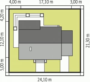 Usytuowanie budynku Kornel II (z wiatą) ENERGO