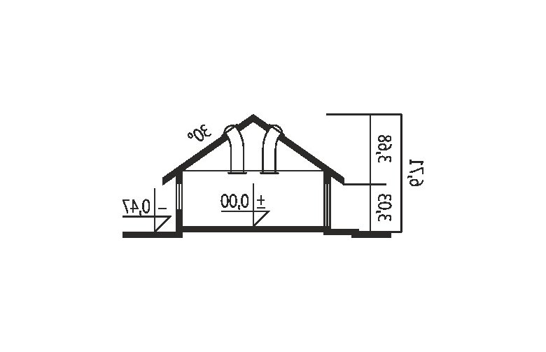 Projekt domu dwurodzinnego Anabela G1 MULTI-COMFORT - przekrój 1