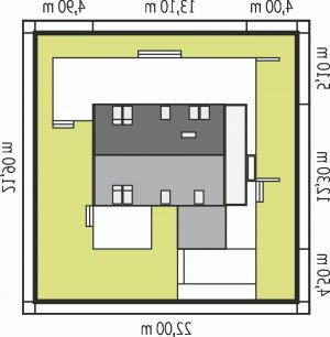 Usytuowanie budynku Oskar ENERGO w wersji lustrzanej