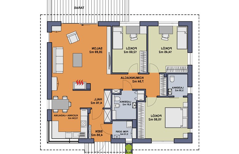 Projekt domu dwurodzinnego TK34 - 