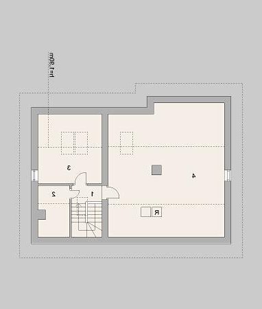 Rzut projektu LK&1177 - wersja lustrzana